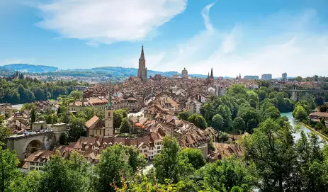 Aerial view of Berne city, Switzerland 